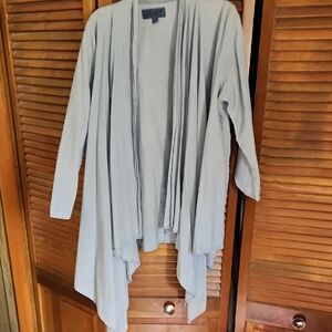 Lucky Brand Gray Cardigan Sweater Asymmetrical Hem
